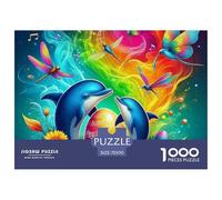 Dolphin 1000 Pieces Premium Jigsaw Animal for Adults Quirky, Abstract Design, Fun Details, Educational, Challenging 70x50cm/1000pcs