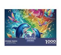 Dolphin 1000 Pieces Premium Jigsaw Animal for Adults Quirky, Abstract Design, Home Decoration, Educational, Challenging 38x26cm/1000pcs