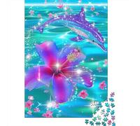 Dolphin 1000 Pieces Puzzles for Teenagers Gifts Wooden Puzzle Jigsaws for Adults Home Educational Games DIY Toys 1000pcs (75x50cm)