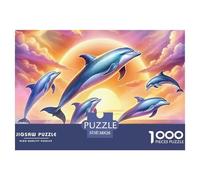 Dolphin 1000 Puzzles Adults Puzzle Kids Age Gifts Family Games Animal Unique Gifts Decompression 38x26cm/1000pcs