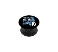 Dolphin 10th Birthday This Little Dolphin Is 10 PopSockets Adhesive PopGrip