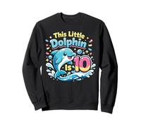 Dolphin 10th Birthday This Little Dolphin Is 10 Sweatshirt