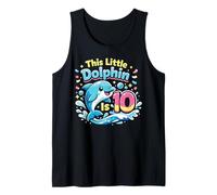 Dolphin 10th Birthday This Little Dolphin is 10 Tank Top