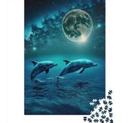 Dolphin 21 Puzzle for Adults And Teenagers 1000 Pieces Wooden Puzzles for Teenagers Gifts Brain Teaser Game 1000pcs (38x26cm)