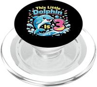 Dolphin 3rd Birthday This Little Dolphin Is 3 PopSockets PopGrip for MagSafe