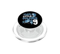 Dolphin 9th Birthday This Little Dolphin Is 9 PopSockets PopGrip for MagSafe