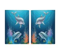 Dolphin And Fish Passport Protector Slim Passport Holder for Travel Essentials Compact Passport Sleeve Lightweight Wallet for Travel, style, 20.3x13.8cm