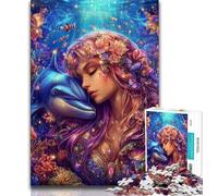 Dolphin And Girl 1000 Piece Jigsaw Puzzle for Adults Teens,Learning Educational Toys Family Games Birthday Present,Gifts 38x26cm