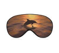 Dolphin and Sunset Eye Mask Sleep Mask Eye Masks for Sleep Sleep Masks for Women Men Sleeping Mask Travel Eye Mask Sleep Mask Blackout Funny Sleep Mask Cute Sleep Mask