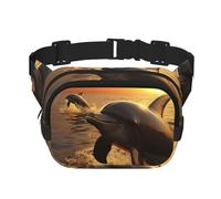 Dolphin And Sunset Fanny Pack Fashion Belt Bag Lightweight Waist Pouch With Adjustable Strap Crossbody Bags For Women Travel Sports Running