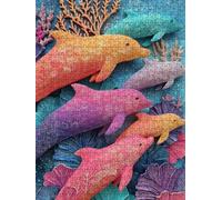 Dolphin Animals Jigsaw Puzzle 6000 Piece, Puzzles for Adults 6000, The Impossible Challenge, Jigsaw Puzzle Games Classic Educational, Wooden Puzzles, for Home Wall Decoration Gift FNKL1-367