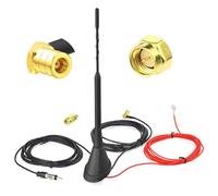 Dolphin Automotive DAB FM Car Aerial Antenna Splitter Amplifier SMA/SMB to DIN Radio Connector Universal Roof FM Mount 5M 16.4ft Cable Compatible for Blaupunkt Pioneer Alpine etc