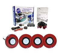 Dolphin Automotive DFM400 Reverse Parking Sensors Flush Mount OEM Style 4 Ultrasonic Radar Sensor Kit Audio Alert System - White
