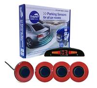 Dolphin Automotive DFM450 Reverse Parking Sensors Flush Mount OEM Style 4 Ultrasonic Radar Sensor Kit Dash Display and Audio Alert System - Sea Blue