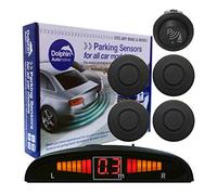 Dolphin Automotive DPS450F Front Parking Sensors In 32 Colours 4 Ultrasonic Radar Sensors Kit Audio & Display Alert System Matt & Gloss Black +30 More Colours (Matt Black)