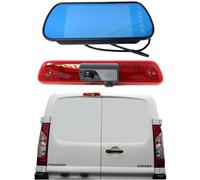 Dolphin Automotive Dual Twin Rear View Parking Camera, Fits Peugeot Expert Vans 2007-2016, 7'' Clip Over Mirror Monitor