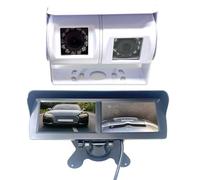 Dolphin Automotive Motorhome Camper Van Dual Twin 12v Reversing Reverse Rear View Parking Camera White/Optional Guidelines (Camera With 4.3" Dual Monitor)