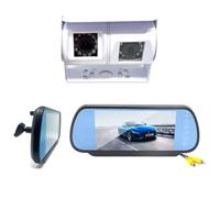 Dolphin Automotive Motorhome Van Dual Twin 12v Commercial Reversing Reverse Rear View Parking Camera (Camera With 7" Universal Mirror Monitor)
