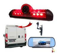Dolphin Automotive Rear Brake Light Reversing Camera For Peugeot Boxer Van 2006-2024 (Camera With 7" Mirror Monitor Inc Mounting Stalk)