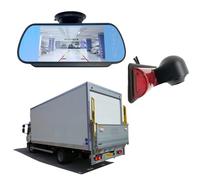Dolphin Automotive Universal High Level Rear Reversing Camera for Box Van/Luton/Lorry with 7" Suction Mount Mirror Monitor