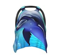 Dolphin Baby Car Seat Canopy Cover, Multi Use Breathable Nursing Breastfeeding Covers for Mom Soft Stroller Sun Shade Newborn Shower Gift