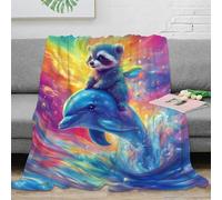 Dolphin Bedding Throw 3D Printed Blanket Lightweight Fluffy Gifts Soft Cozy Plush for Kids Teens Adults for Boys Girls All Season Couch Sofa 60x80inch(150x200cm)