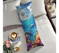 Dolphin Bolster Pillow Cases16x48in/40x120cm Body Pillow Color Cushion Covers with Lnvisible Zipper Large Rectangle Throw Pillows for Sleeping for Autumn Farmhouse Home Decor Long pillowcase O-1598