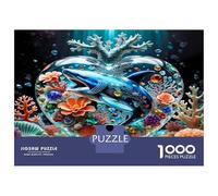 Dolphin Bubble Coral 1000pc Jigsaw Puzzle Bundle Underwater Utopia Magic Puzzle for Adults Extra-Thick Cardboard Stress Relief Travel Adults Kids Age 12 Years Up Brain Training 52x38cm/