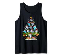 Dolphin Christmas Tree Lights Funny Sea Animal Dolphin Xmas Tank Top
