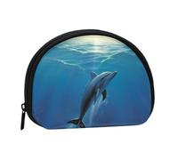 Dolphin Coin Purse Personalized Coin Bag for Women Men Change Purse Small Wallets with Zipper Mini Shell Coin Pouch Outdoor Shopping Change Storage Bag Handbags Gifts