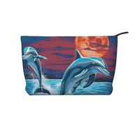 Dolphin Corduroy Makeup Bag, Stylish and Durable, Portable and Lightweight
