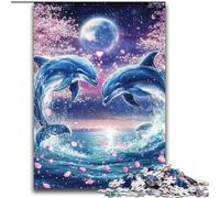 Dolphin Couple Adult Jigsaw Puzzles 2000 Pieces, Educational Games Home Decoration Deal As Gifts for The Whole Family (70x100cm)
