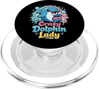 Dolphin Crazy Dolphin Lady PopSockets PopGrip for MagSafe