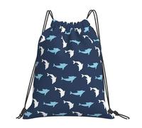 Dolphin Cute Animal Beach Sports String Backpack Foldable Drawstring Gym Stylish Gym Bag For Beach Travel School 39X46Cm