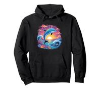 Dolphin Cute Colorful Rainbow Oceanshape Ocean Sea Girls Pullover Hoodie