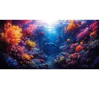 Dolphin Diamond Art Coral Diamond Painting Kits for Adults Beginner 5D DIY Full Round Drill Cross Stitch Kits for Adults Arts and Crafts for Bedroom Decor, Home Decor, Gifts 70 * 140CM -bby2603RX