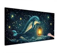 Dolphin Diamond Art Kits Adults, 5D Diamond Painting Kids 2025 Design New, Square Full Drill Crystal Art Kit, DIY Cross Stitch Painting Set for Gifts and Christmas Living Home Room Decor 70x30cm X-83
