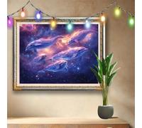 Dolphin Diamond Art Kits for Adults,5D Full Drill DIY Diamond Painting Starry Sky,Crystal Rhinestone Embroidery Arts Crafts,Diamond Art for Home Wall Decor,Painting by Numbers Kit 133x100cm 58F-1909