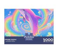 Dolphin Diving 1000 Piece Jigsaw Puzzle Animal for Age 12+ Fun Gift Memory Games Relaxing 38x26cm/1000pcs