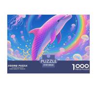Dolphin Diving 1000 Piece Puzzles Animal for Adults Fun Gift Memory Games Relaxing 38x26cm/1000pcs