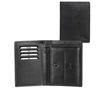 DOLPHIN® Do:Essential Men's Leather Wallet in 5 Sizes - Wallet with RFID Protection - Men's Wallet with Lots of Storage Space - Wallet in Portrait and Landscape Format, black, L - Hochformat, Modern