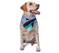 Dolphin Dog Bandana Pet Scarf Accessories for Small Medium Dogs Cats Photo Prop, Triangle Pet Bandanas Adjustable Puppy Bib Washable Dog Kerchief Puppy Neckerchief