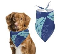 Dolphin Dog Bandanas for Feeding Grooming, Triangle Pet Bibs Washable Pets Scarf for Cats & Dogs