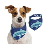 Dolphin Dog Bandanas,Summer Bandanas for Dogs Washable Adjustable Dog Triangle Scarf Bibs Cute Pet Bibs for Medium Large Dogs Puppy and Cats Medium