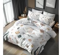 Dolphin Duvet Cover Double Bedding Set, Underwater Marine Sea Animal Pattern, Reversible Design Kids Boys Girls Bedroom DecorBed Quilt Cover with 2 Pillowcases, Microfiber, Zip - SMK28552