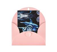 Dolphin Earth Printing Notecards With Envelopes,Vertical Love Buckle Blank Pearl Paper Packaging Holiday Greeting