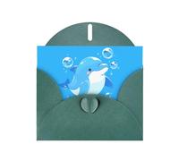 Dolphin Elegant Greeting Card On Pearl Paper - Premium Shimmering Design For Christmas, Birthday, Wedding & Valentine’s Day Celebrations
