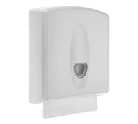 Dolphin Excel Paper Towel Dispenser, Lockable, 400 C-Fold/600 Multi-Fold Capacity, White, 365 x 275 x 120 mm