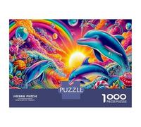 Dolphin Fantasy Jigsaw Puzzle Set, Cosmic Dolphins 1000 Pc, Extra-Thick Cardboard, Brain Training Puzzle, Indoor Leisure Puzzle, Puzzle 70x50cm/1000pcs