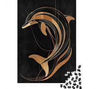 Dolphin Flip 1000-Piece Puzzle for Adults, 70x50cm/1000pcs; to Complete Gradually over A Weekend; White Pieces with A Smooth Surface